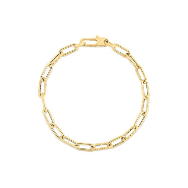 18K Yellow Gold Paperclip Bracelet