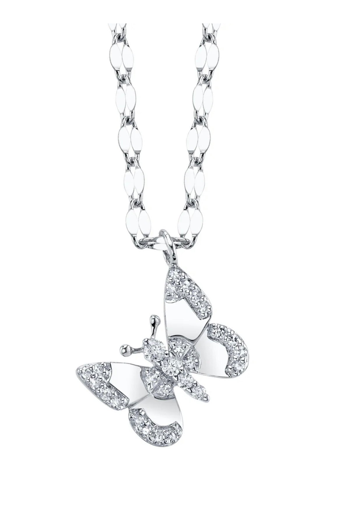 14 Karat Butterfly Diamond Pendant