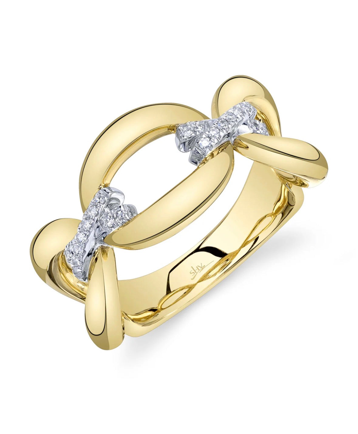 14K Yellow Gold Diamond Fashion Ring