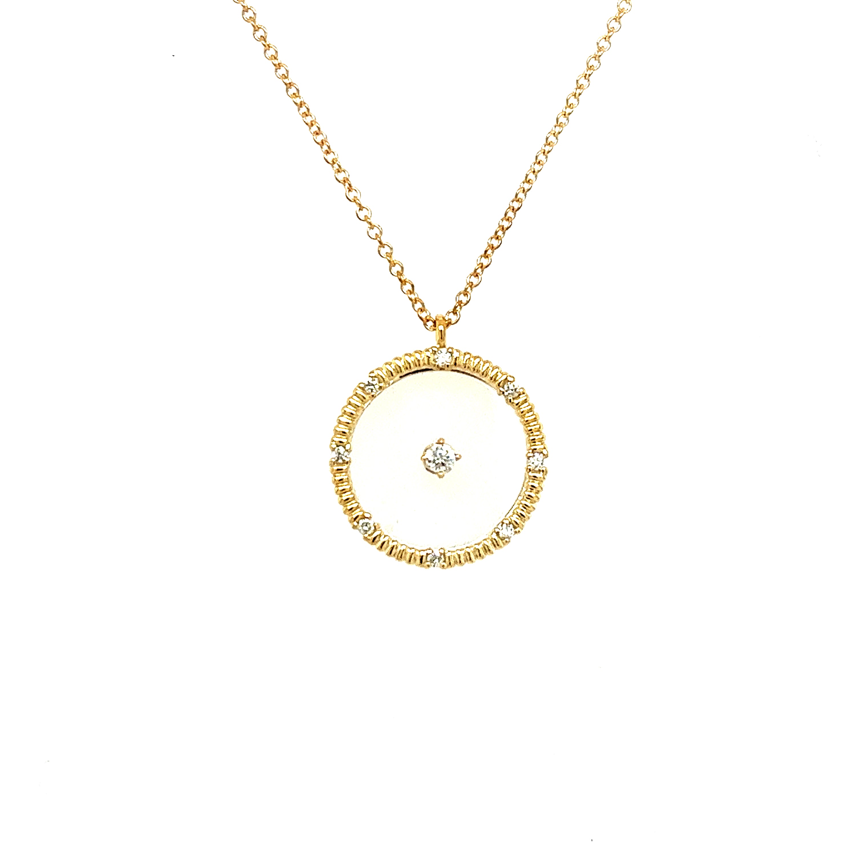 14K Yellow Gold Drop Diamond Pendant