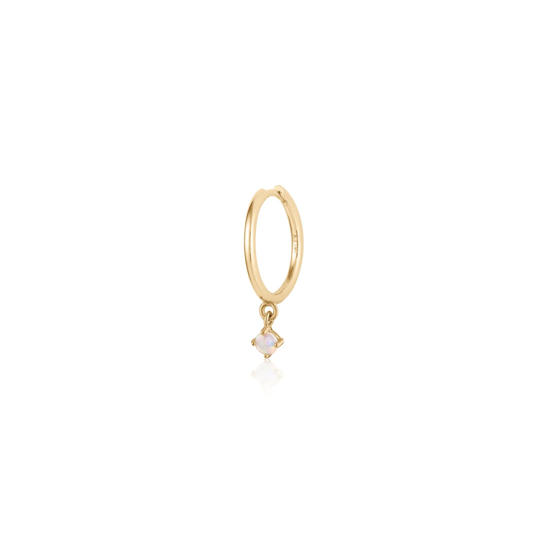 14K Yellow Gold Opal Earring