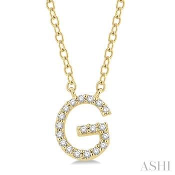 10 Karat Initial G Diamond Pendant