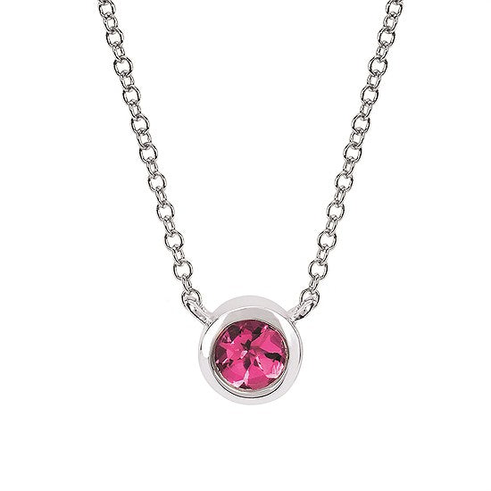 Sterling Silver Created Ruby Pendant