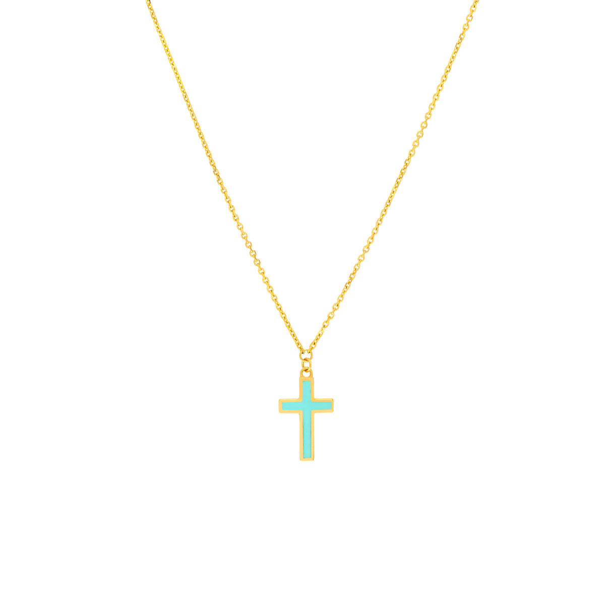 14K Yellow Gold Enamel Pendant