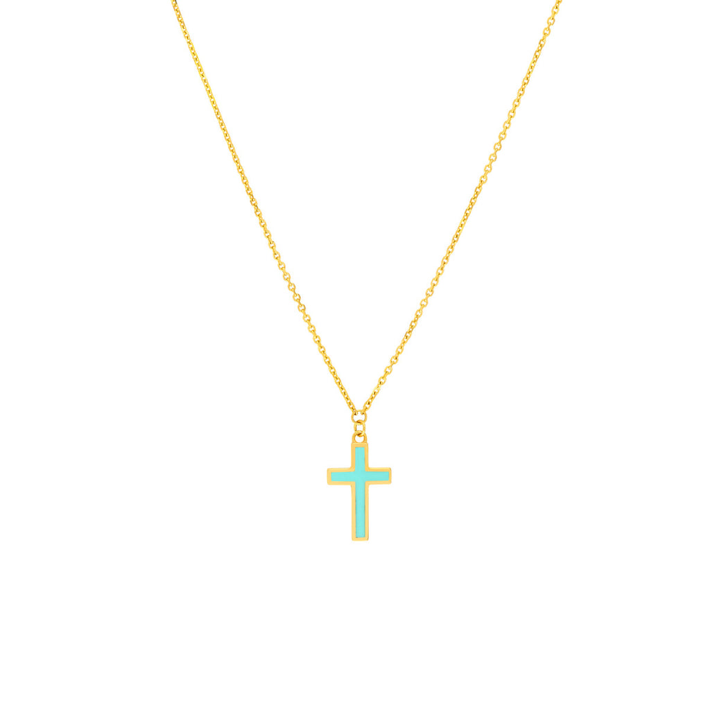14K Yellow Gold Enamel Pendant
