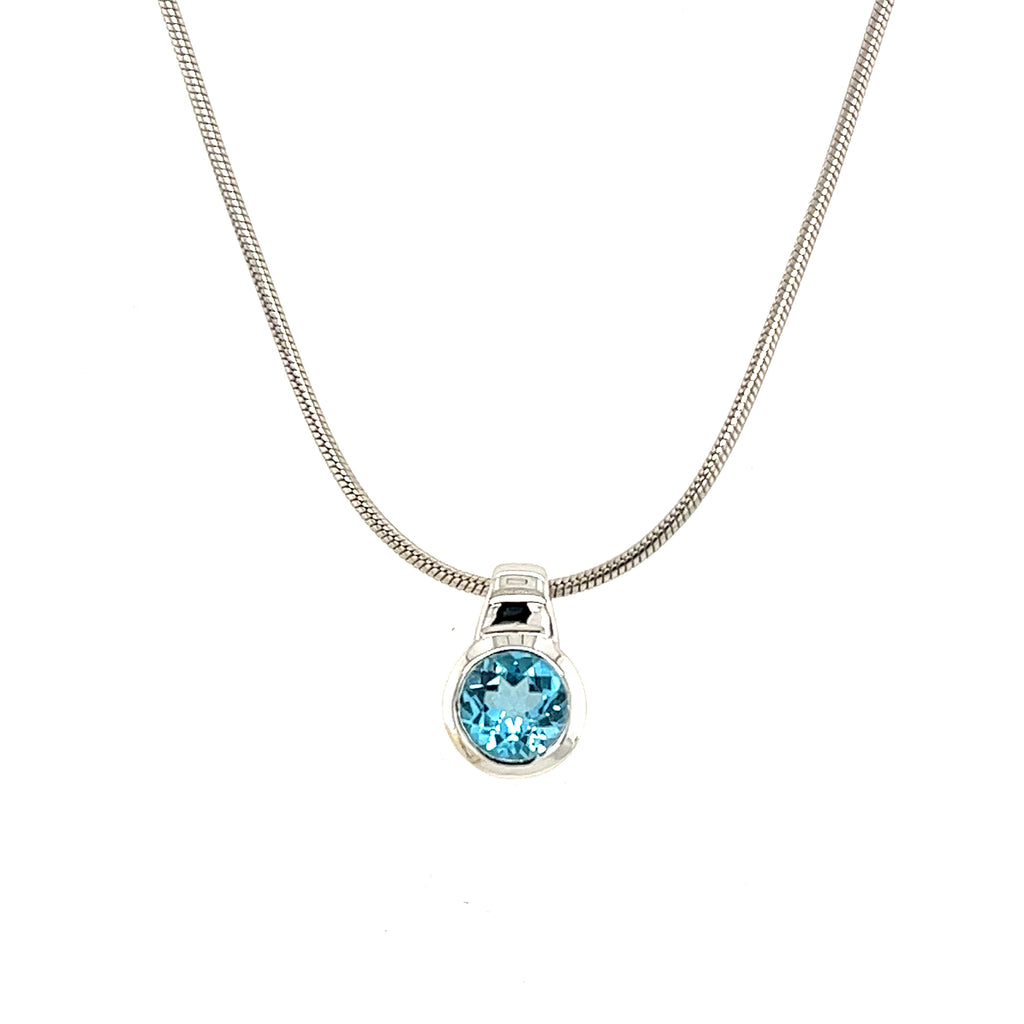 Sterling Silver Blue Topaz Pendant