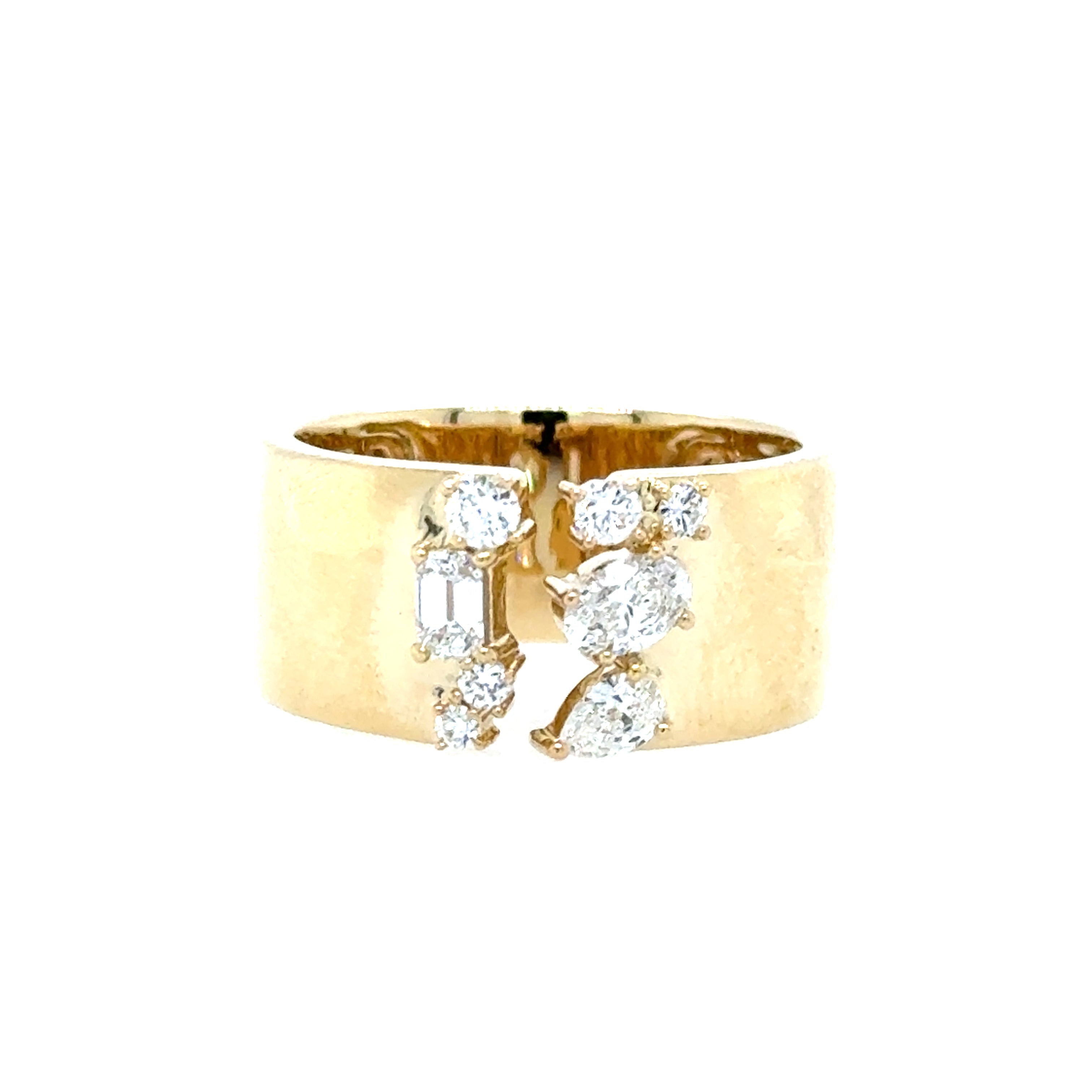 14K Yellow Gold Diamond Fashion Ring