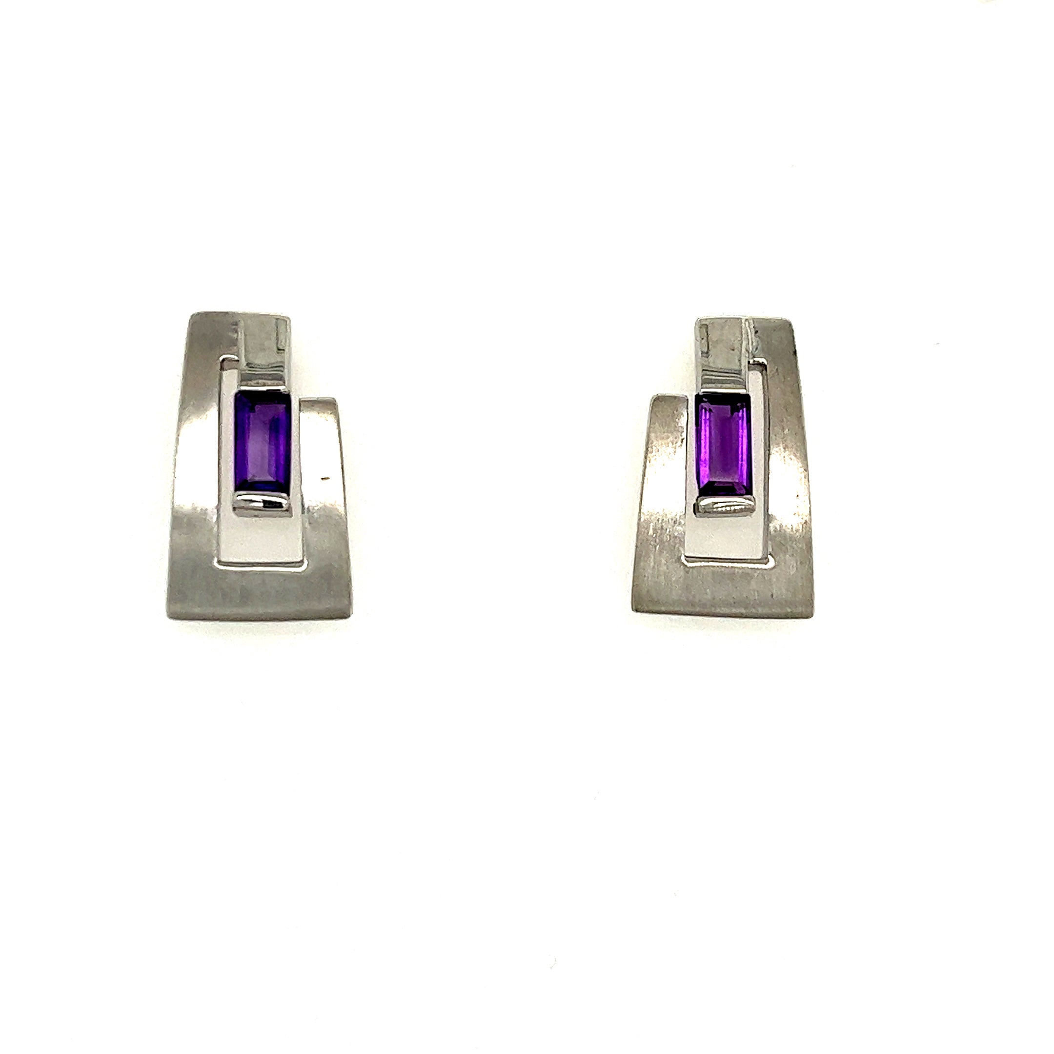 Sterling Silver Amethysts Earrings