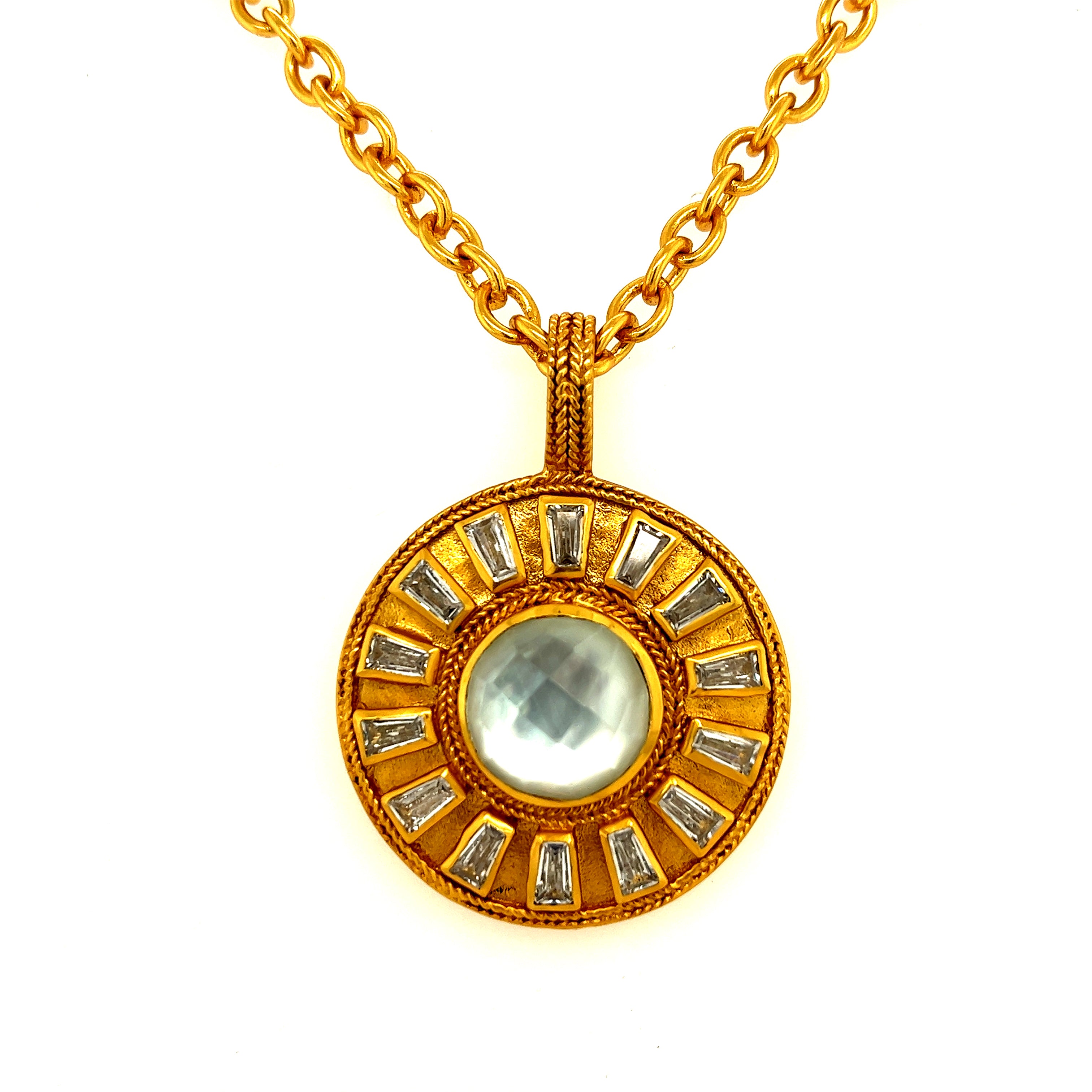 Gold Plated Aurora Pendant With Crystal