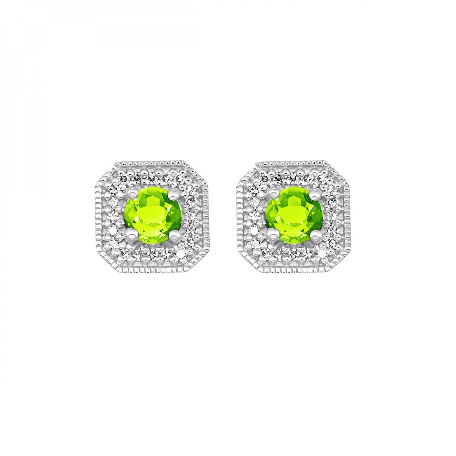 10K White Gold Peridot Earrings