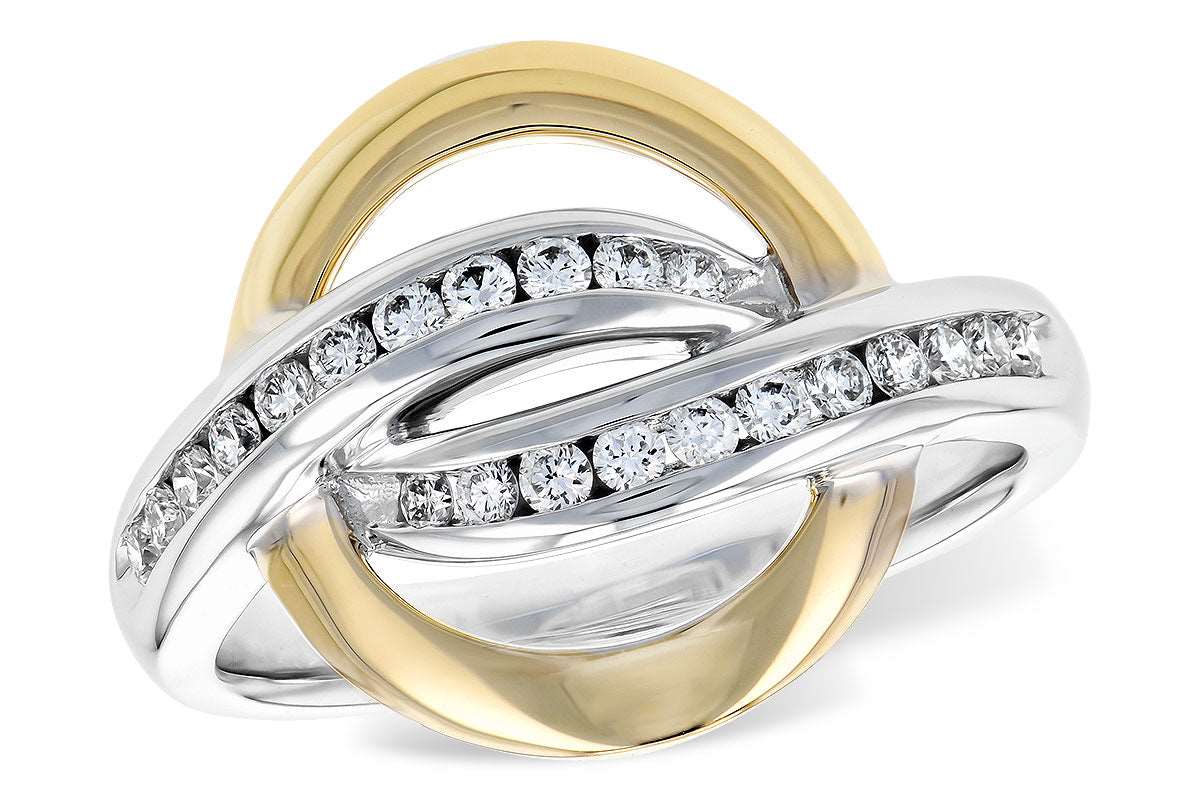 14K Yellow And White Gold Diamond Fashion Ring