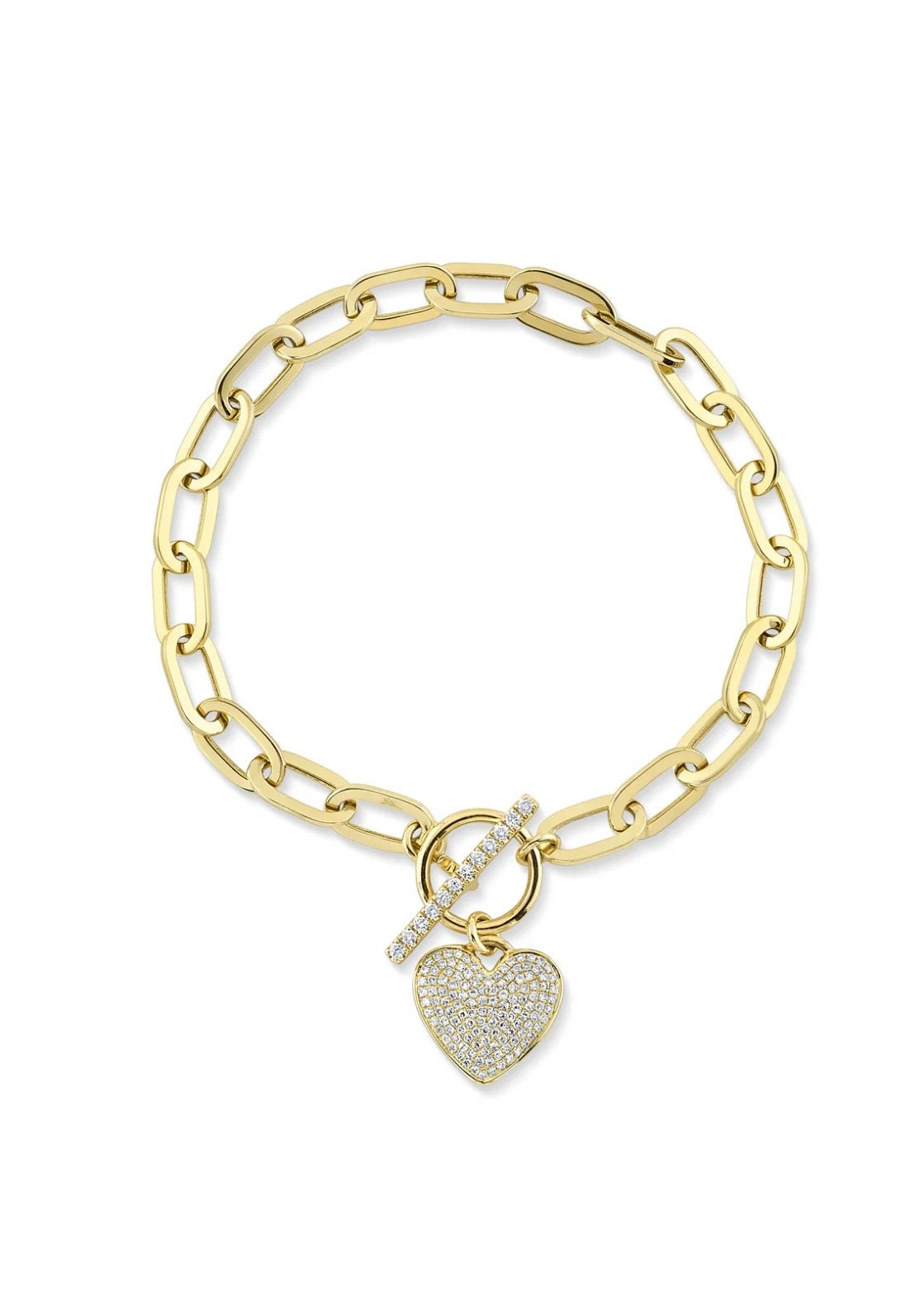 14 Karat Diamond Paperclip Bracelet