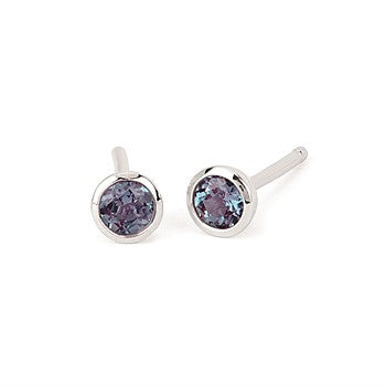 Sterling Silver Created Alexandrites Earrings