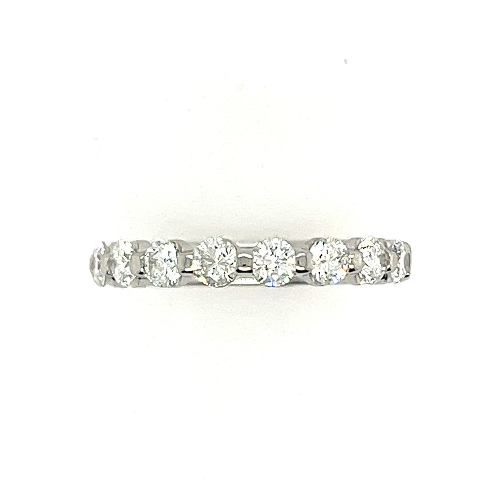 14k White Gold Shared Prong Diamond Wedding Band