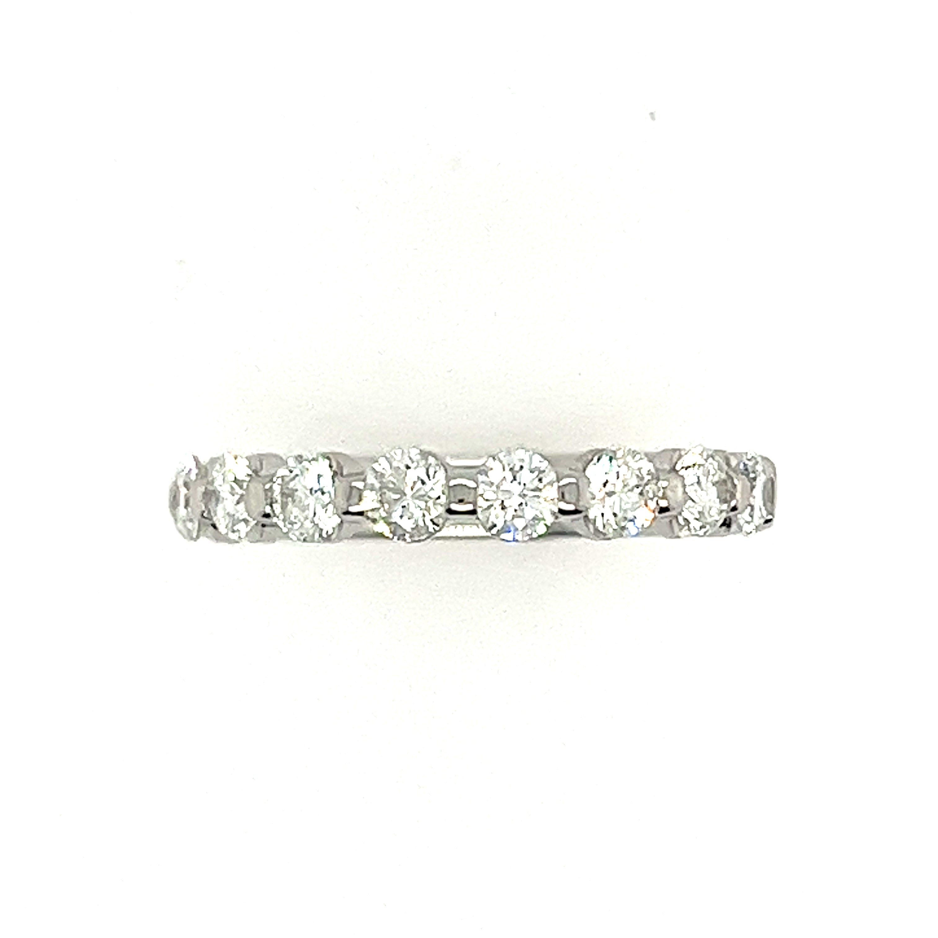 14k White Gold Shared Prong Diamond Wedding Band