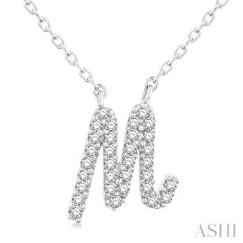 10 Karat Initial M Diamond Pendant