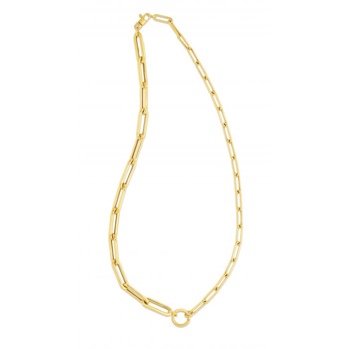 14K Yellow Gold Paperclip Necklace