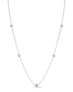 18k White Gold Station Diamond Necklace - Roberto Coin Inc