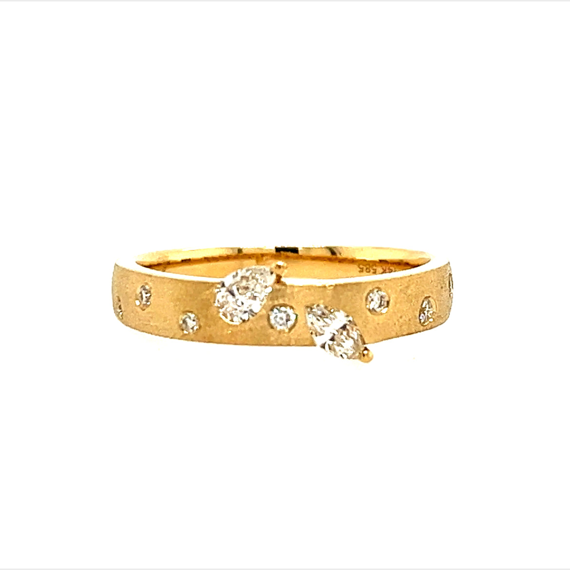 14K Yellow Gold Confetti Diamond Fashion Ring - Dilamani