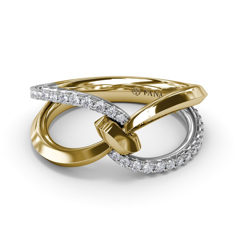 18K Yellow And White Gold Diamond Fashion Ring - Fana