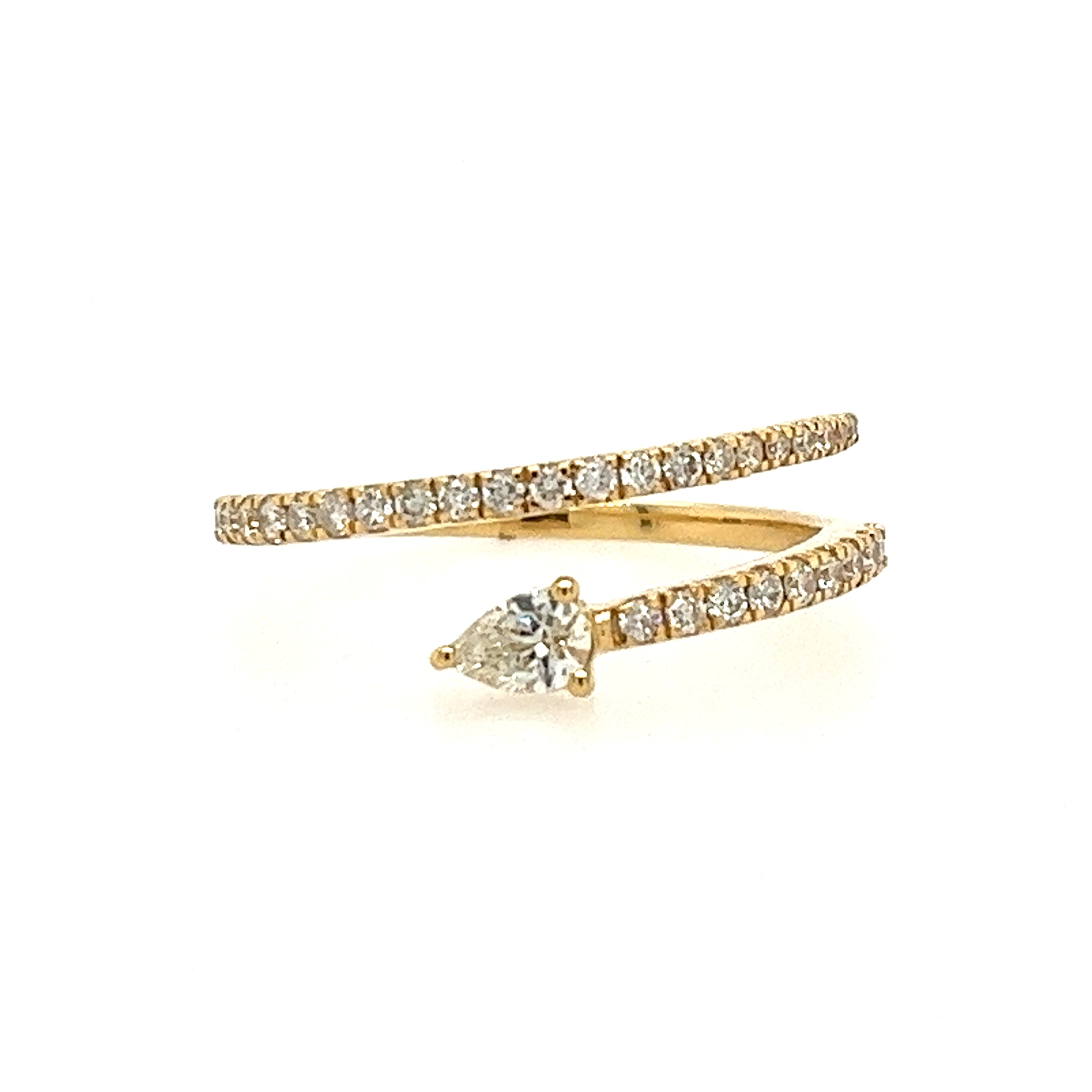 18K Yellow Gold Bypass Diamond Fashion Ring