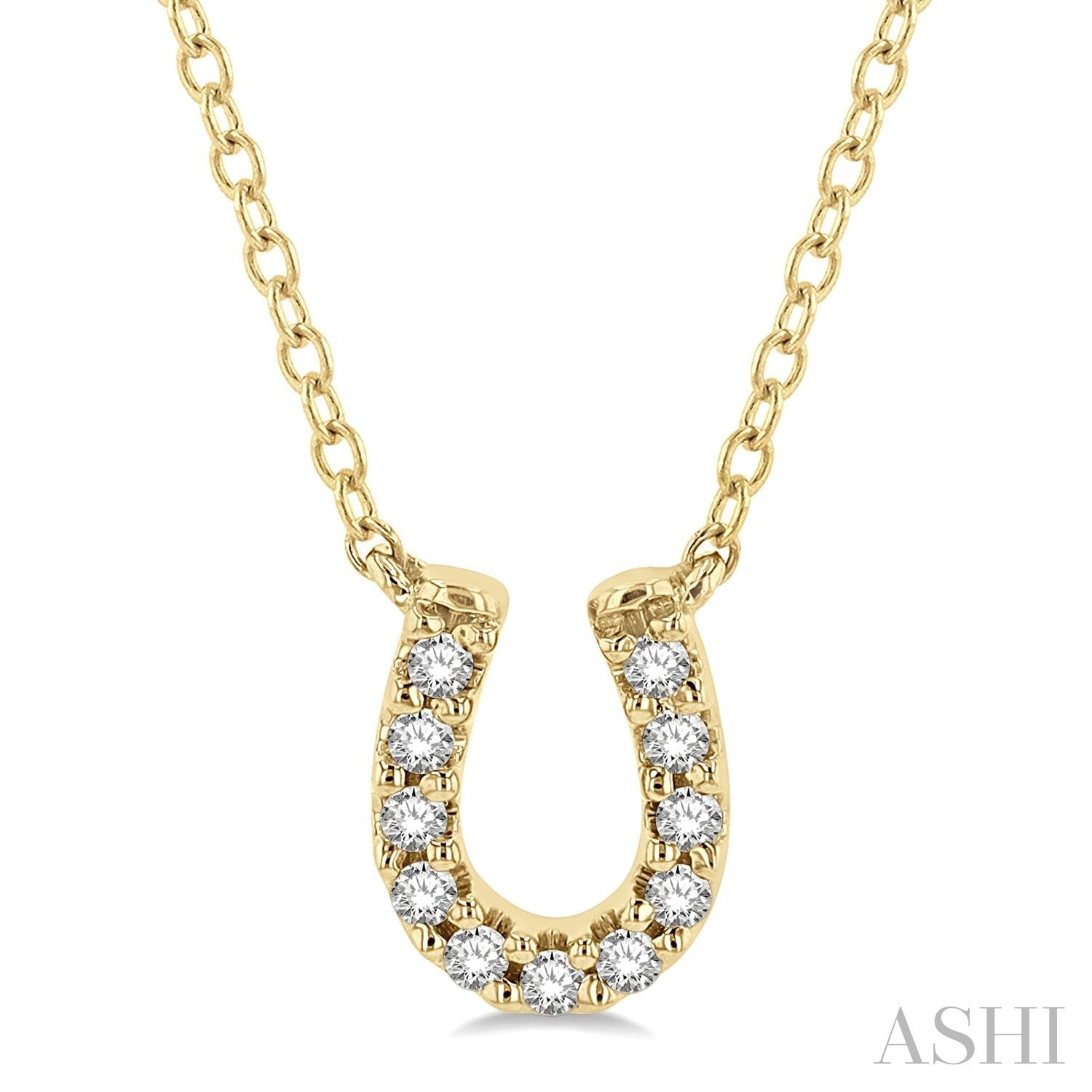 10K Yellow Gold Horseshoe Diamond Pendant