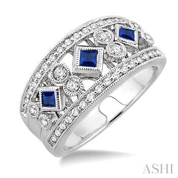 14k White Gold Sapphires Ring