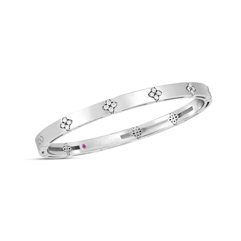 18k White Gold Diamond Bangle Bracelet