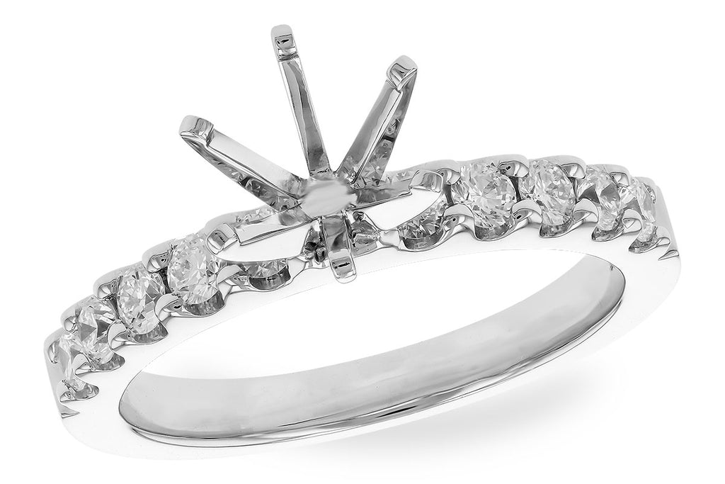 14k White Gold Semi-Mount 
*center stone not included