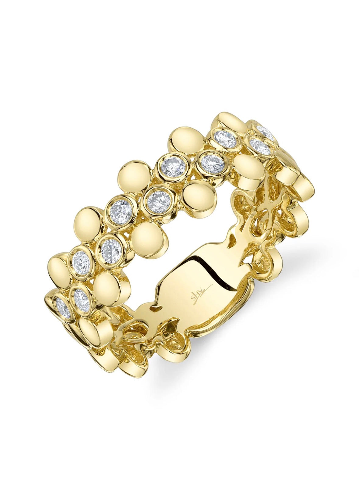 14K Yellow Gold Diamond Fashion Ring