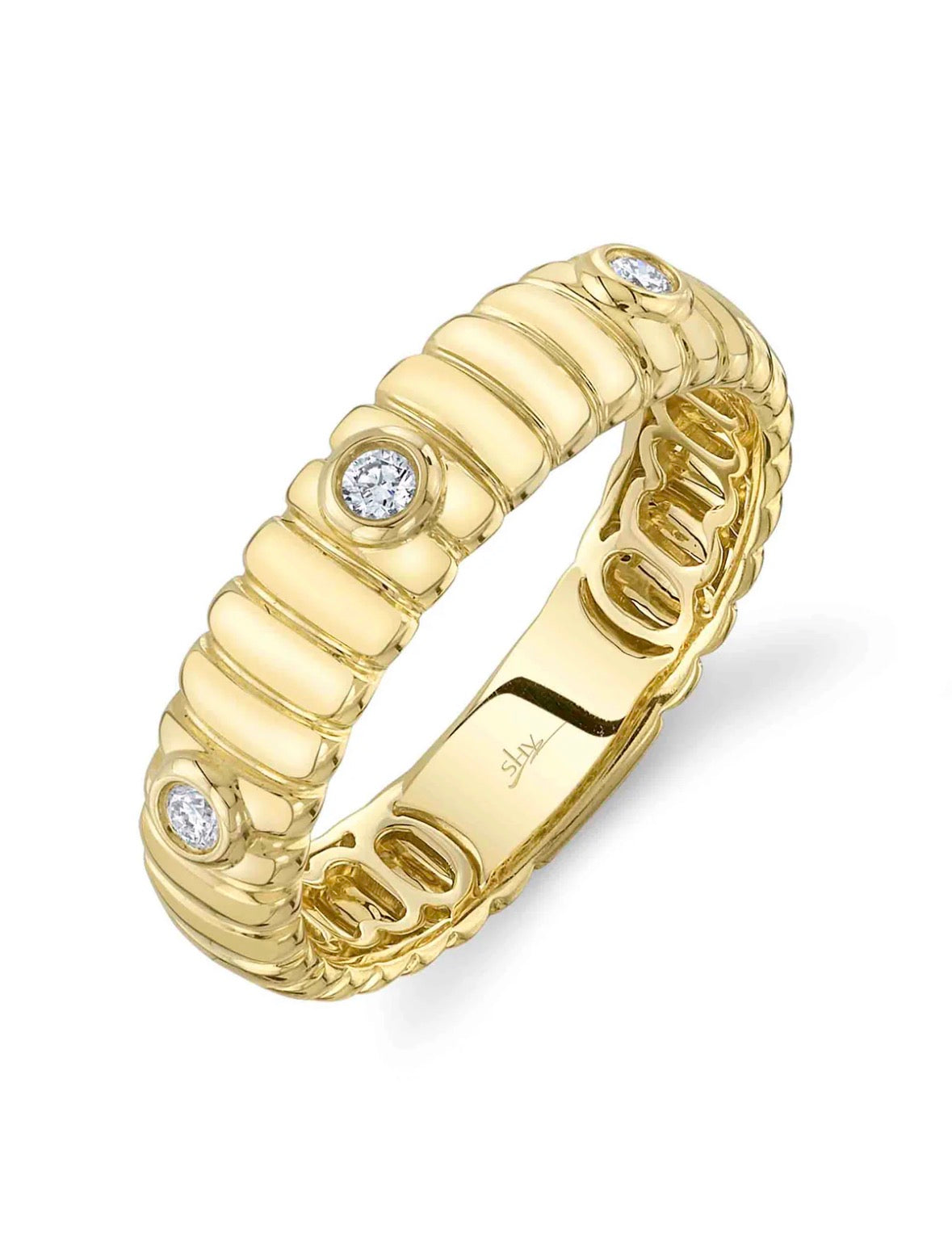 14K Yellow Gold Diamond Fashion Ring