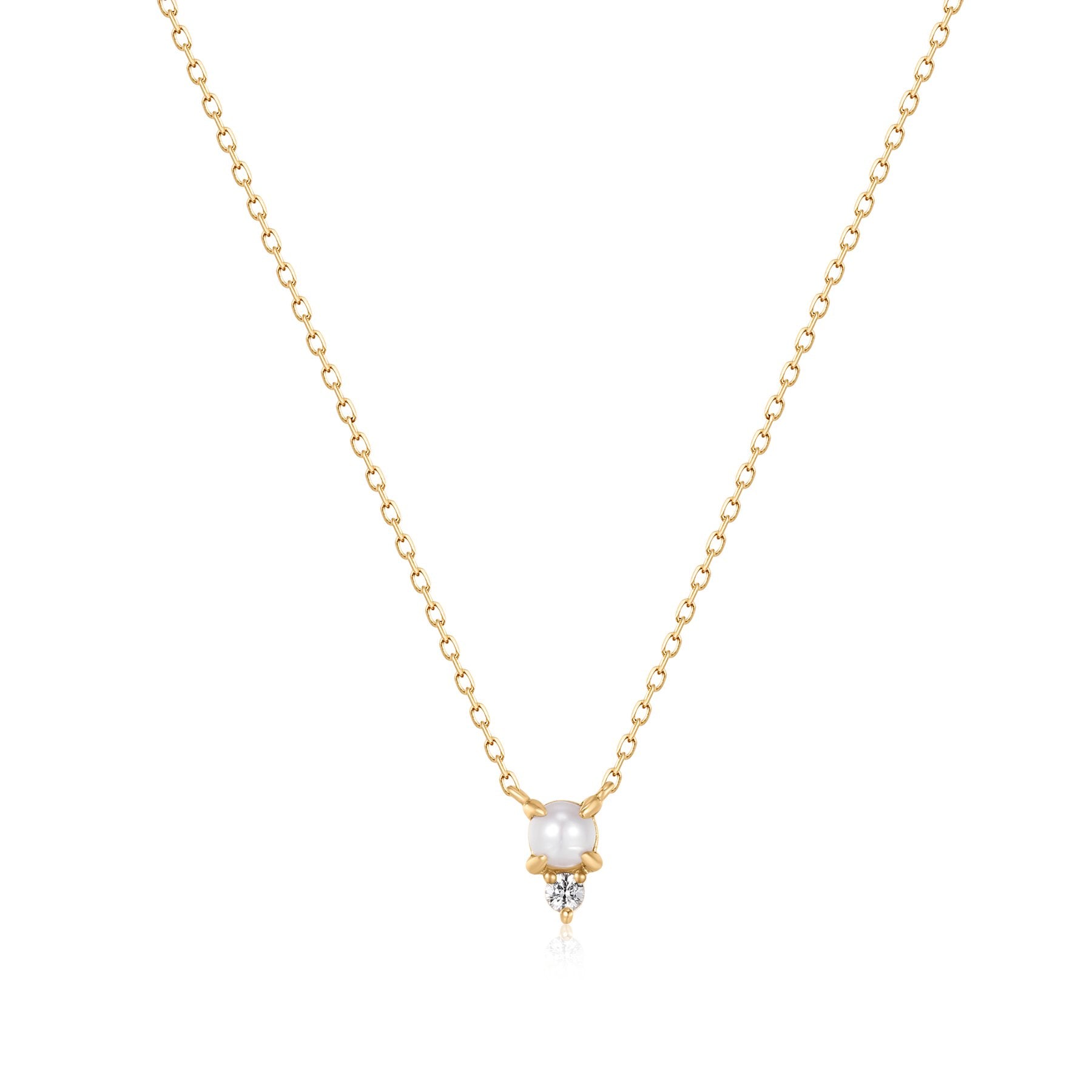 14K Yellow Gold Pearl Necklace