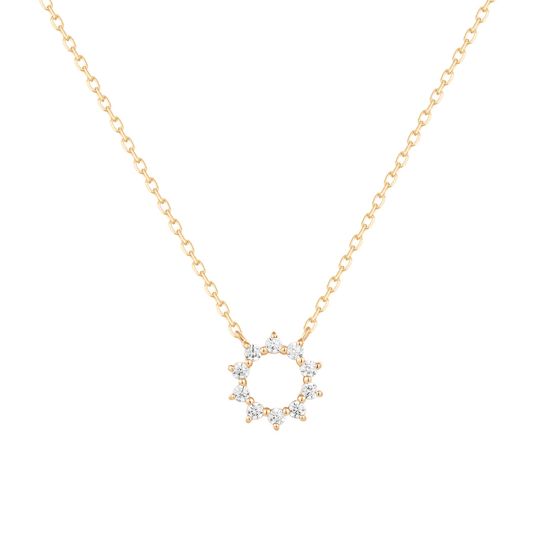 14K Yellow Gold Station Diamond Pendant