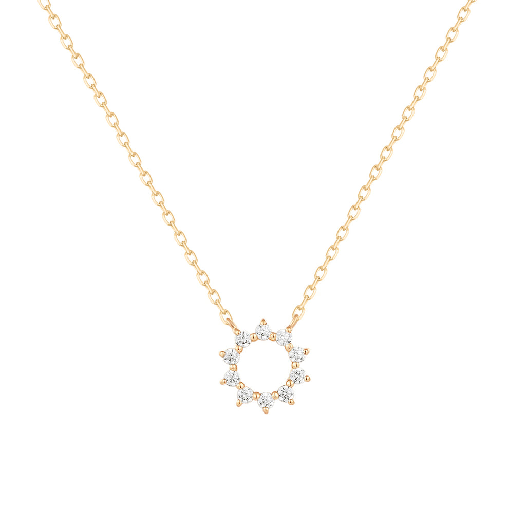 14K Yellow Gold Station Diamond Pendant