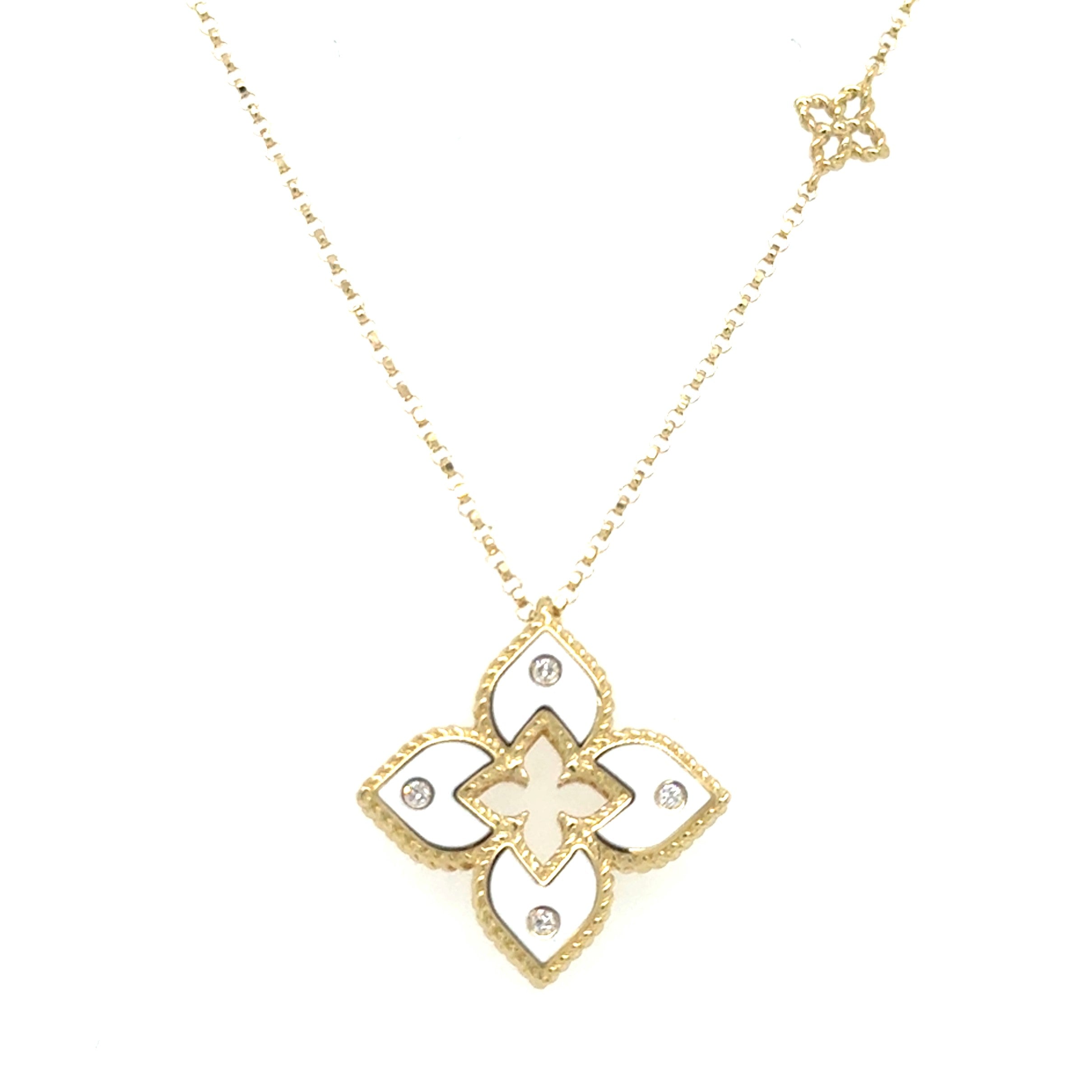 18 Karat Flower Diamond Pendant
