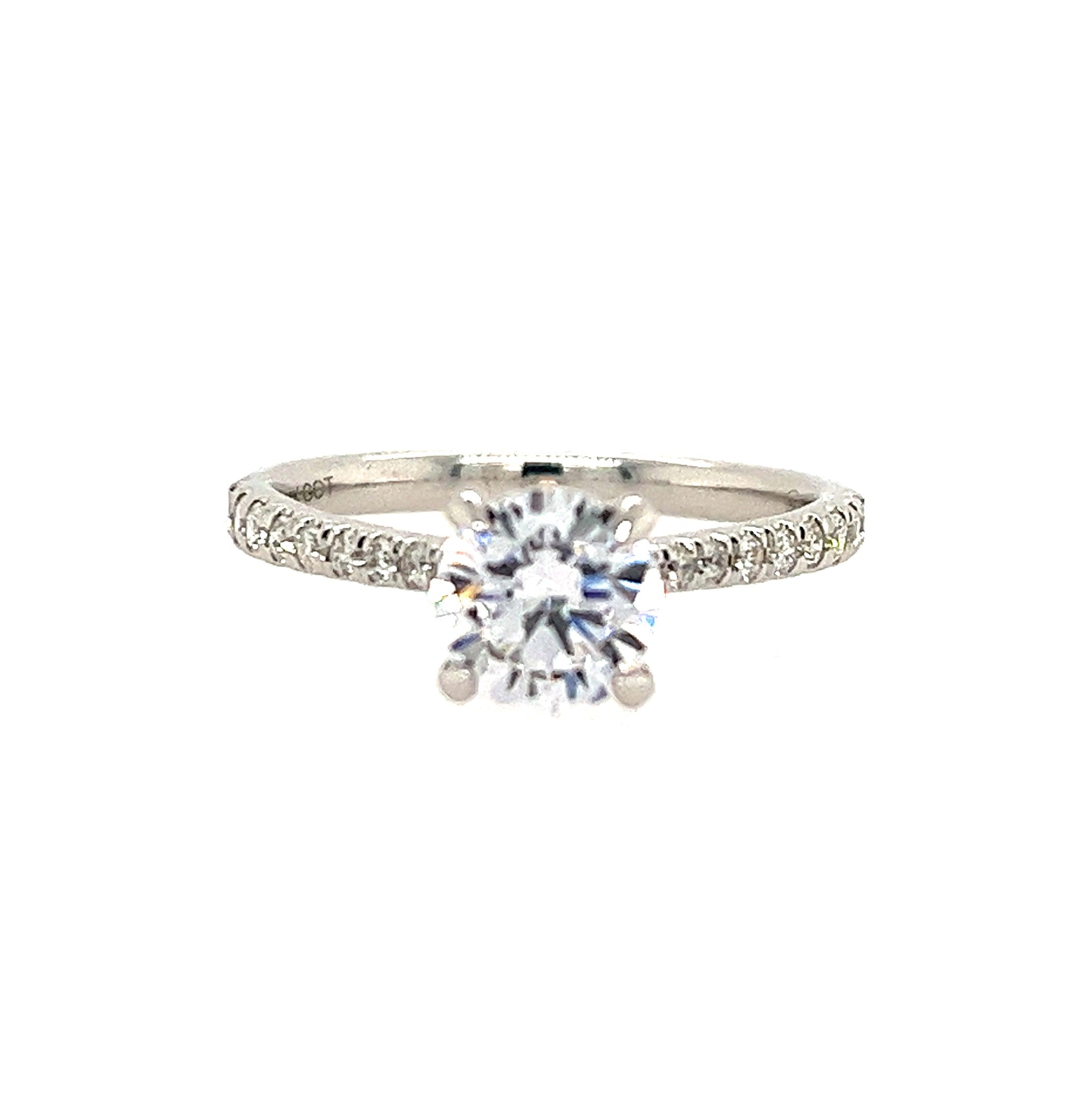 14k White Gold Classic Semi-Mount *center stone not included - Gemsone Corp.