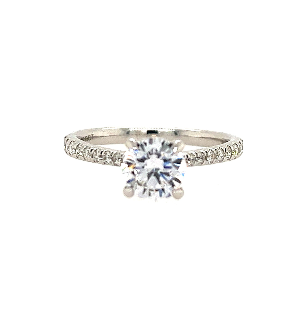 14k White Gold Classic Semi-Mount *center stone not included - Gemsone Corp.