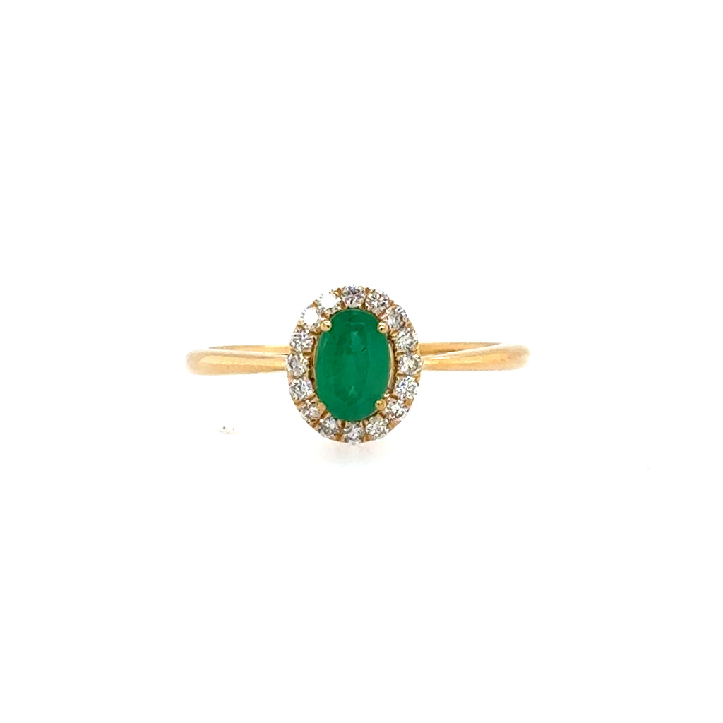 14K Yellow Gold Emerald Ring