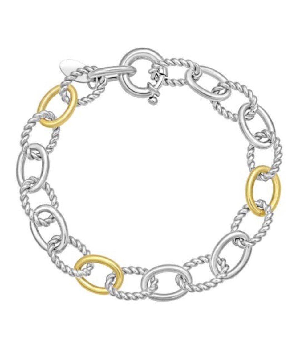Sterling Silver And 18 Karat Bracelet