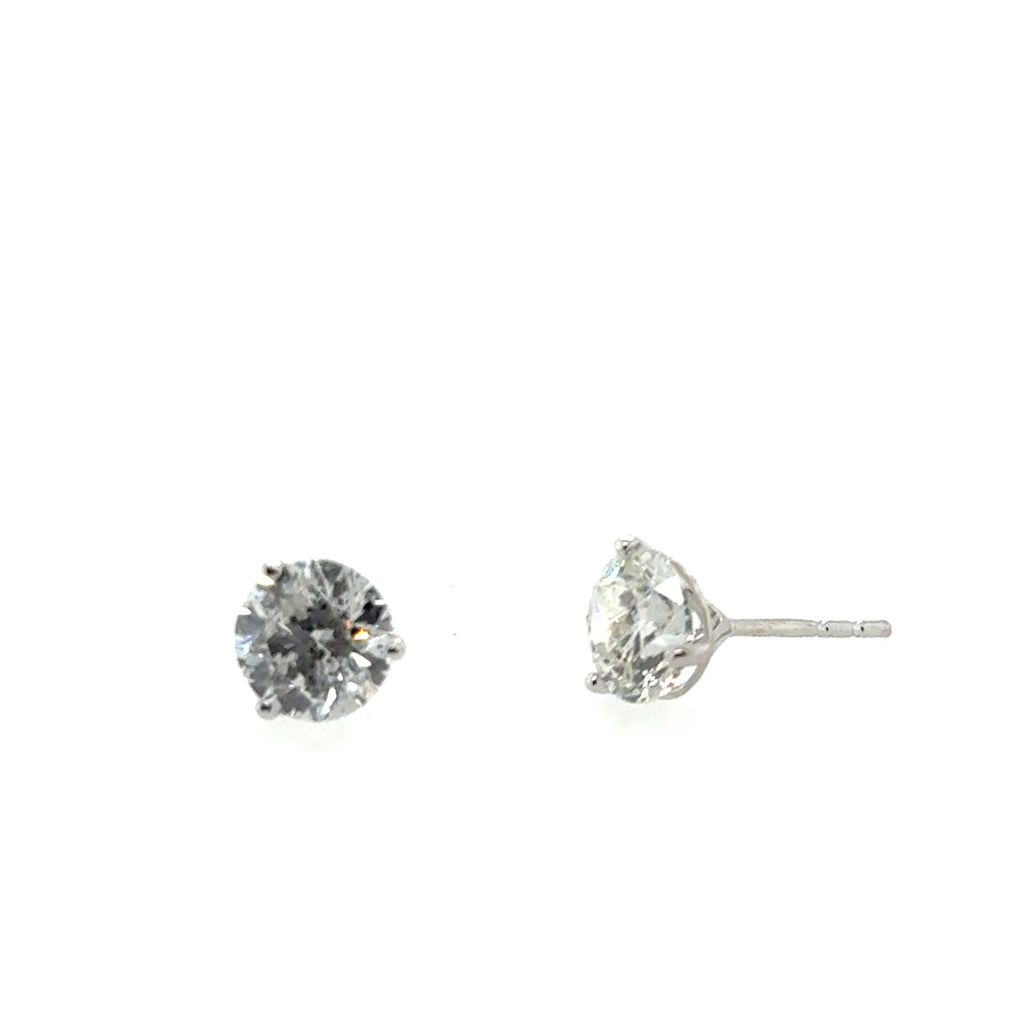 14k White Gold Diamond Stud Earrings