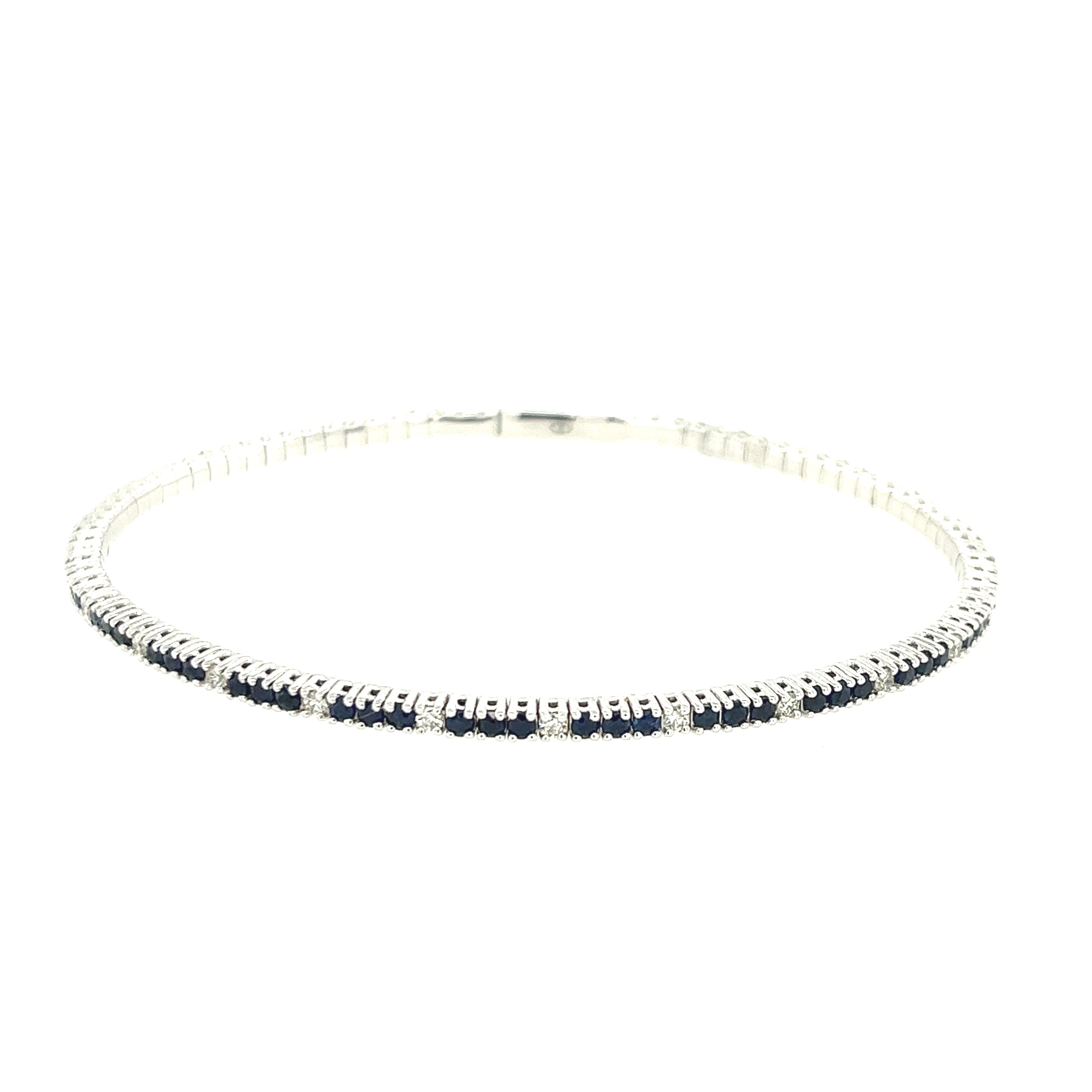 14k White Gold Sapphire Bracelet