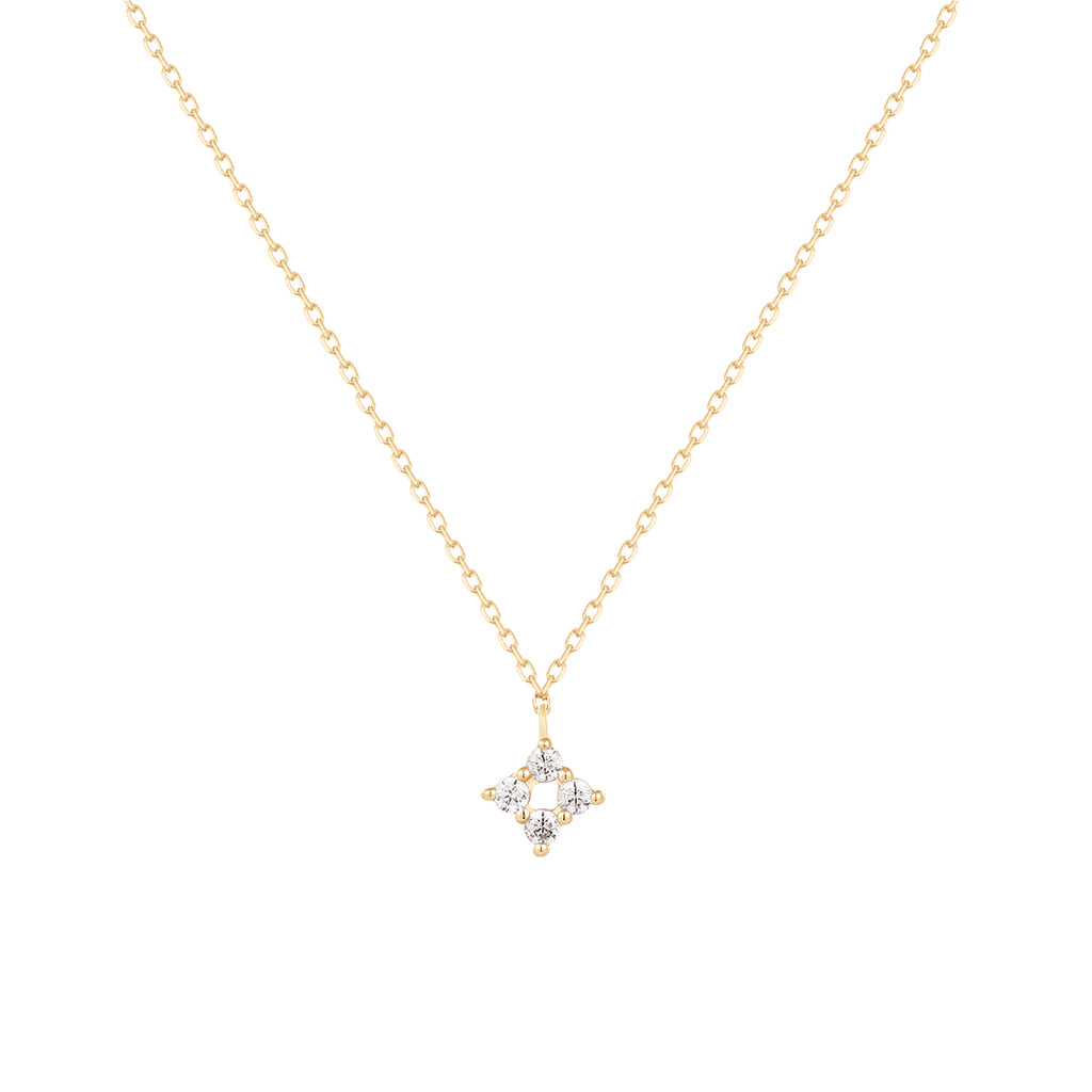 14K Yellow Gold Drop Diamond Pendant