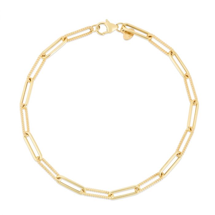 14K Yellow Gold Paperclip Necklace