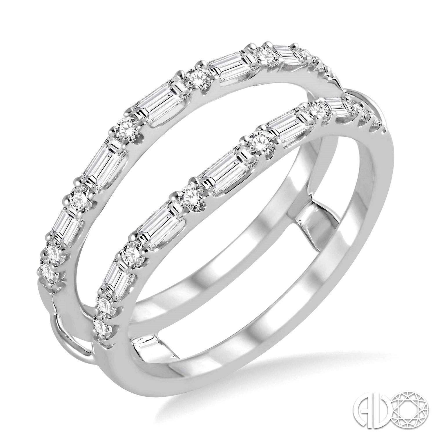 14k White Gold Modern Diamond Wedding Wrap