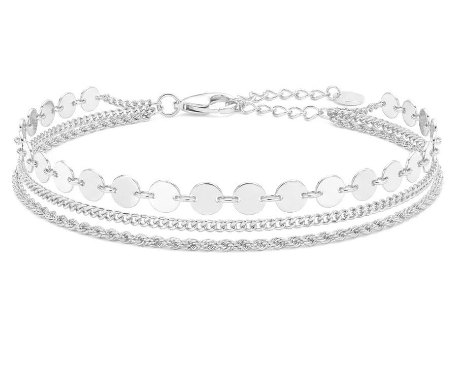 Sterling Silver 3 Stack Bracelet
