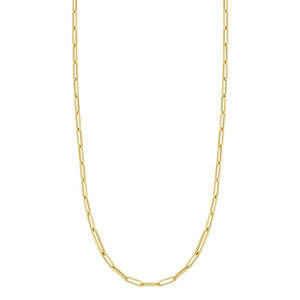 18K Yellow Gold Paperclip Necklace - Roberto Coin Inc