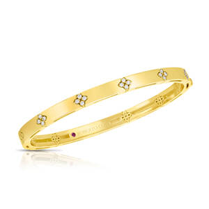18K Yellow Gold Diamond Bangle Bracelet - Roberto Coin Inc