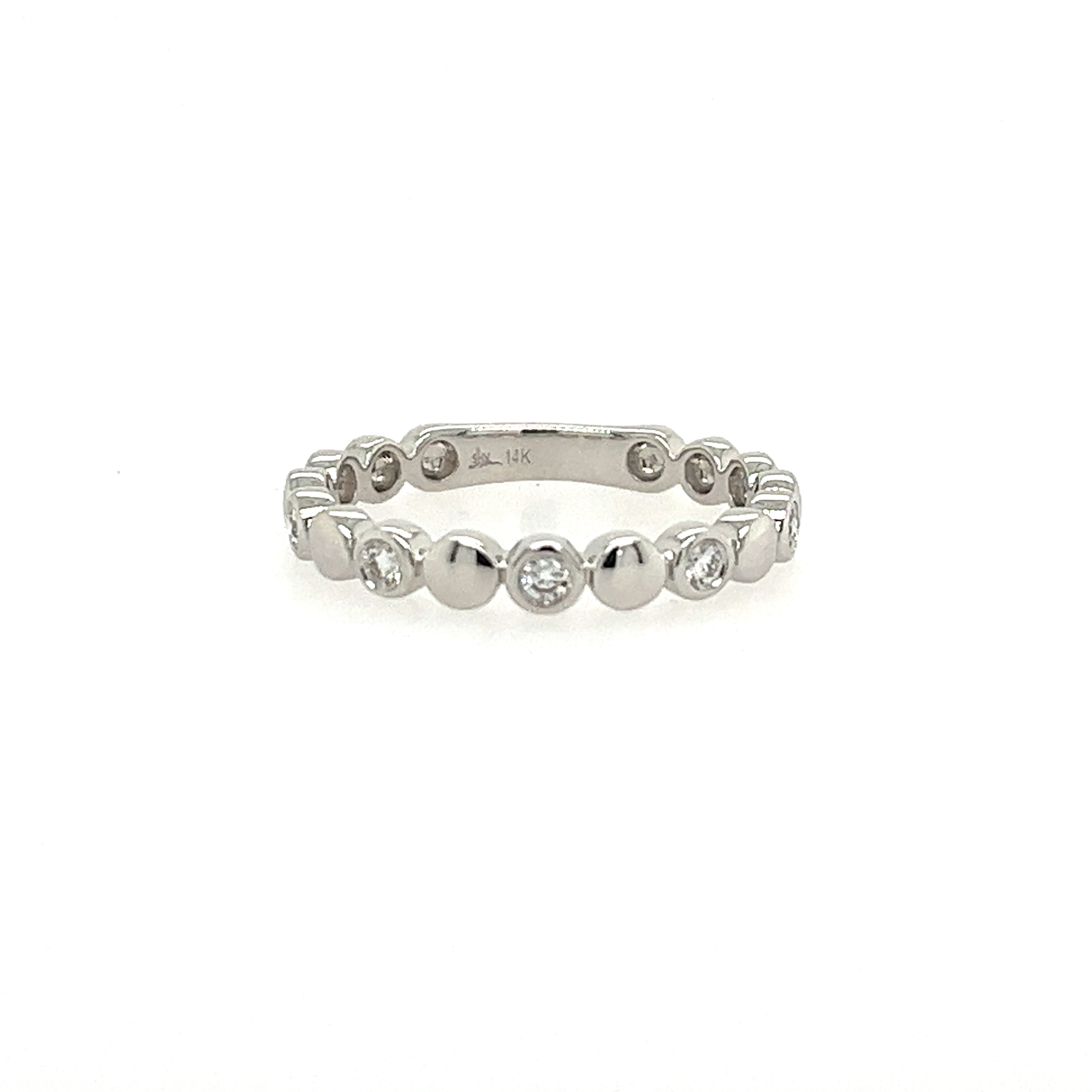 14k White Gold Diamond Fashion Ring - Shy Creation