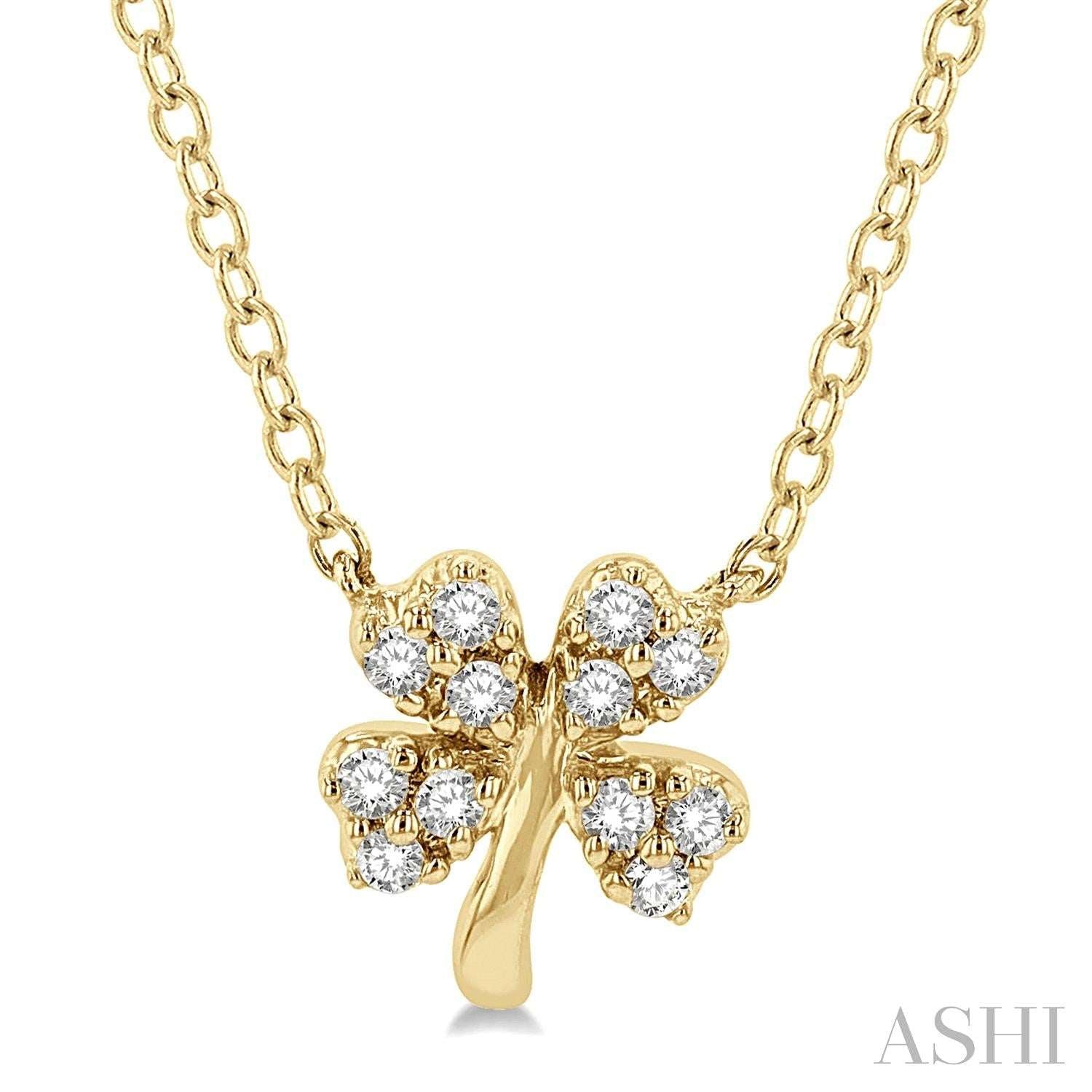 10K Yellow Gold Clover Diamond Pendant