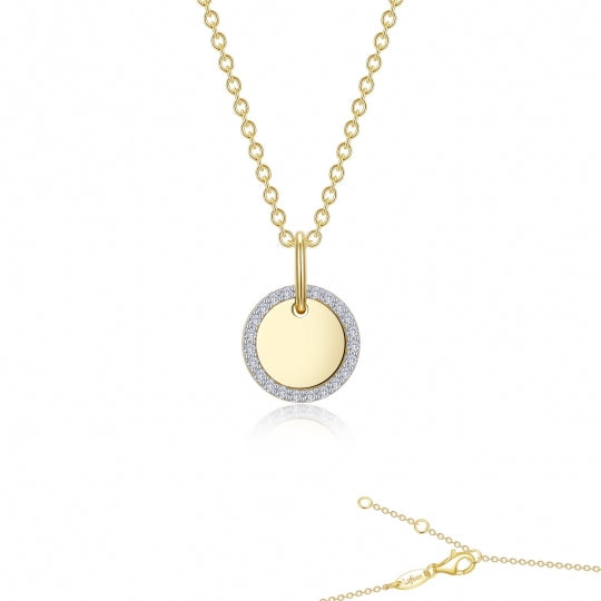Sterling Silver And Gold Plated CZ Circle Necklace